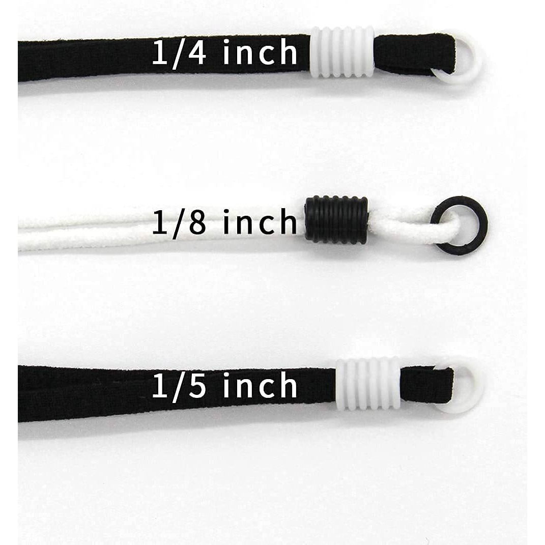 Aakriti Cord Lock Silicone Round Elastic Mask Adjustment Mask Accessories (100Pcs Cord Locks Toggles And 100Pcs Plastic Rings, Black)