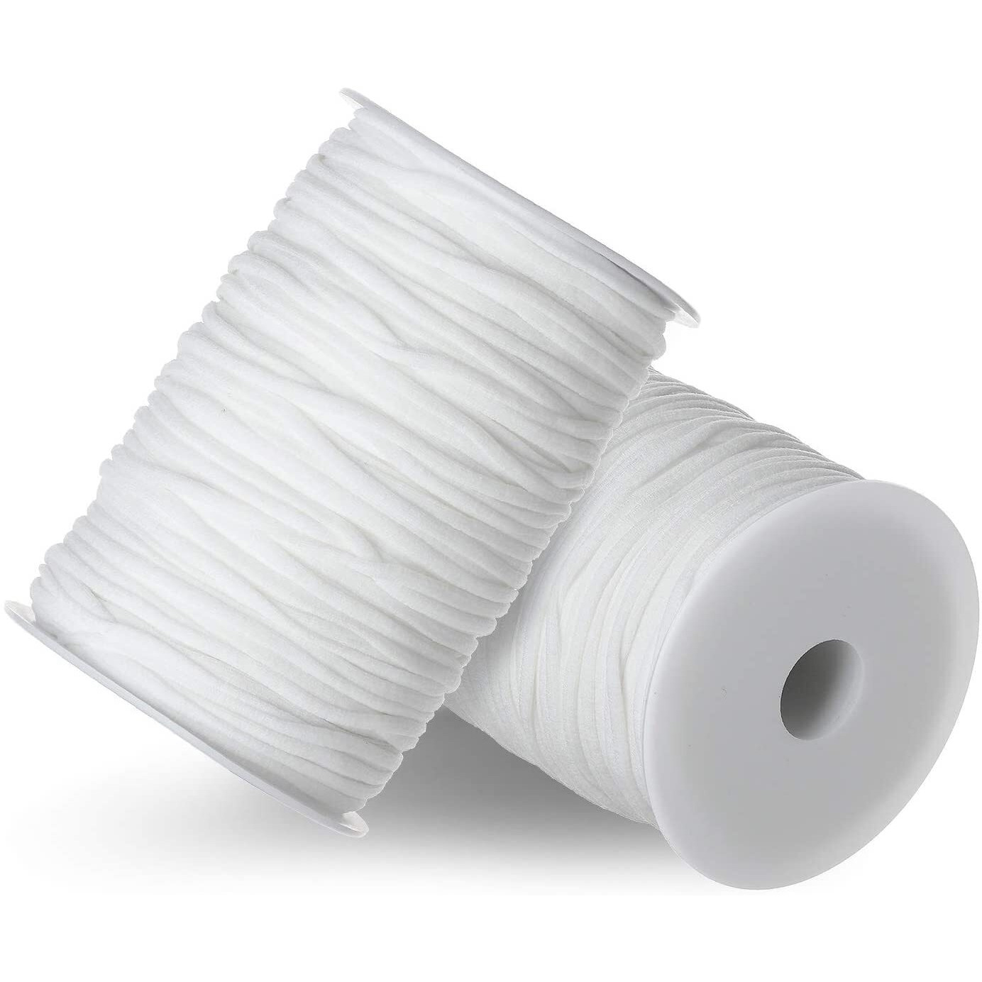Venus Aqua 4Mm Soft Valvet Color Elastic For Mask Making/Sewing Elastic Band Mask Rope Elastic Cord For Sewing Crafting For Adult Craft Diy (Valvet-Elastic-50Mtr, White)