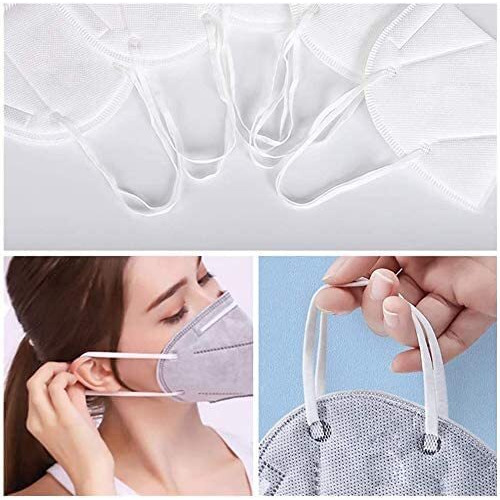 Venus Aqua 4Mm Soft Valvet Color Elastic For Mask Making/Sewing Elastic Band Mask Rope Elastic Cord For Sewing Crafting For Adult Craft Diy (Valvet-Elastic-50Mtr, White)