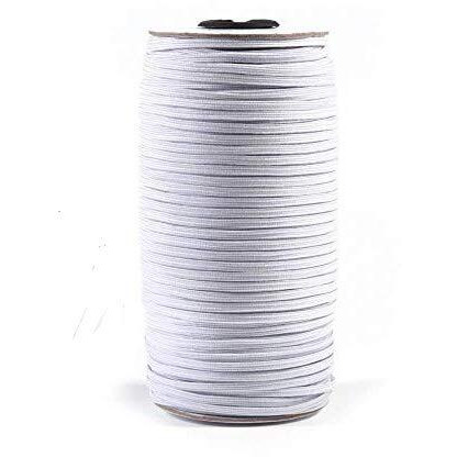 Aakriti 4Mm White Elastic Cord Earloop For Face Mask - Elastic Loop Ear Rope Stretch Flat String Craft Project Bracelet String Trim For Crafting,Hanging, Mask Making 100 Meter