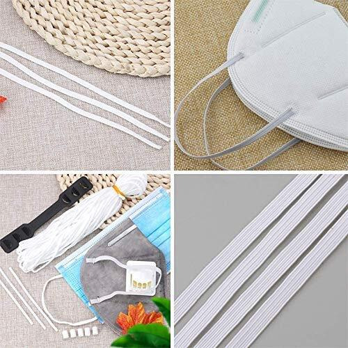 Aakriti 4Mm White Elastic Cord Earloop For Face Mask - Elastic Loop Ear Rope Stretch Flat String Craft Project Bracelet String Trim For Crafting,Hanging, Mask Making 100 Meter