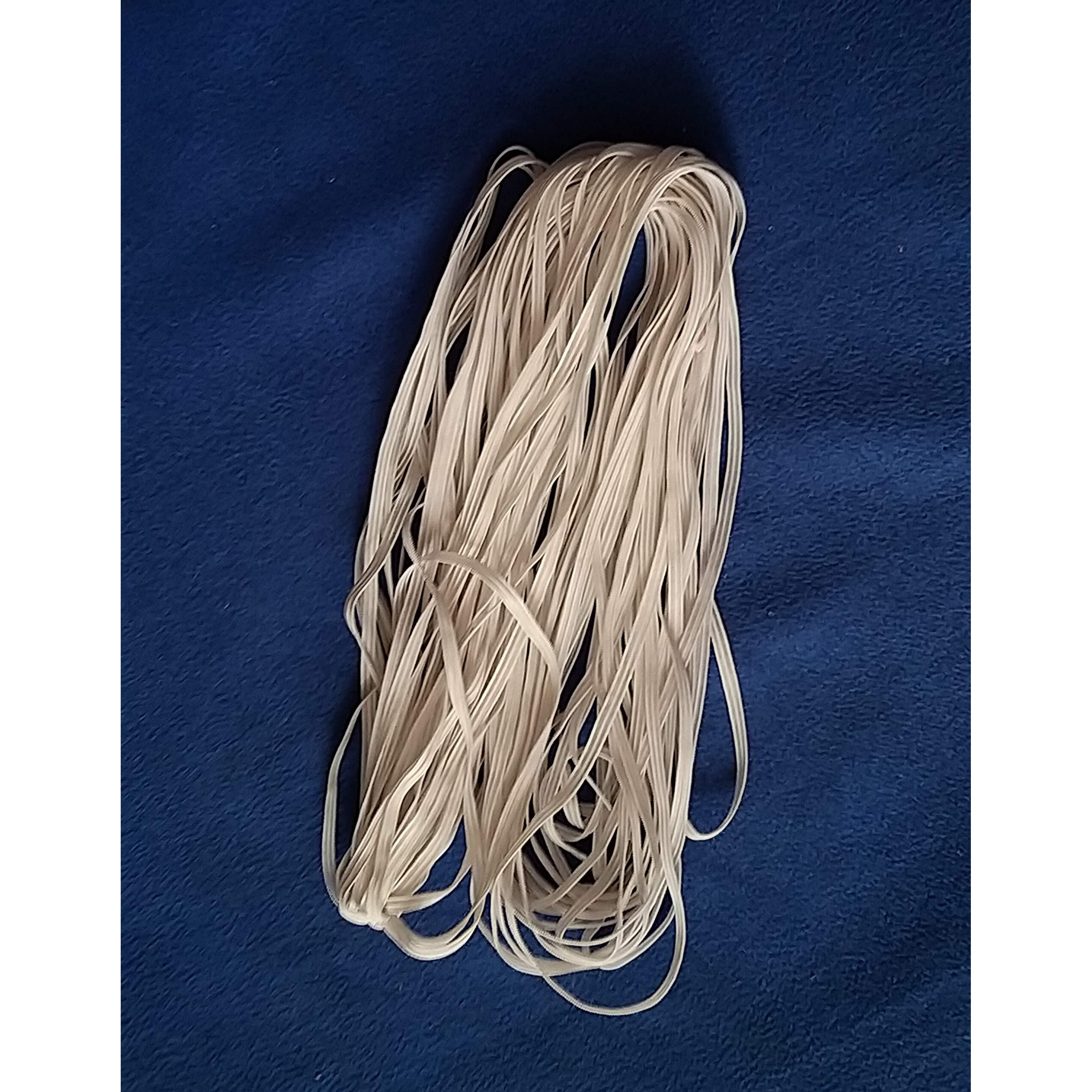 Aakriti 4Mm White Elastic Cord Earloop For Face Mask - Elastic Loop Ear Rope Stretch Flat String Craft Project Bracelet String Trim For Crafting,Hanging, Mask Making 100 Meter