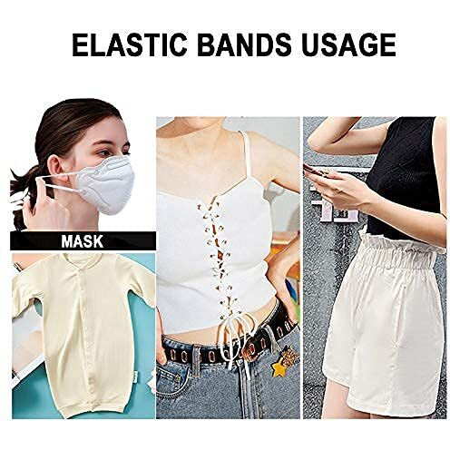 Aakriti 5Mm Color Elastic For Mask Making/Sewing 1/4 Inch Elastic Band Mask Rope Elastic Cord For Sewing Crafting For Adult Craft Diy (200 Meter, Multicolor)
