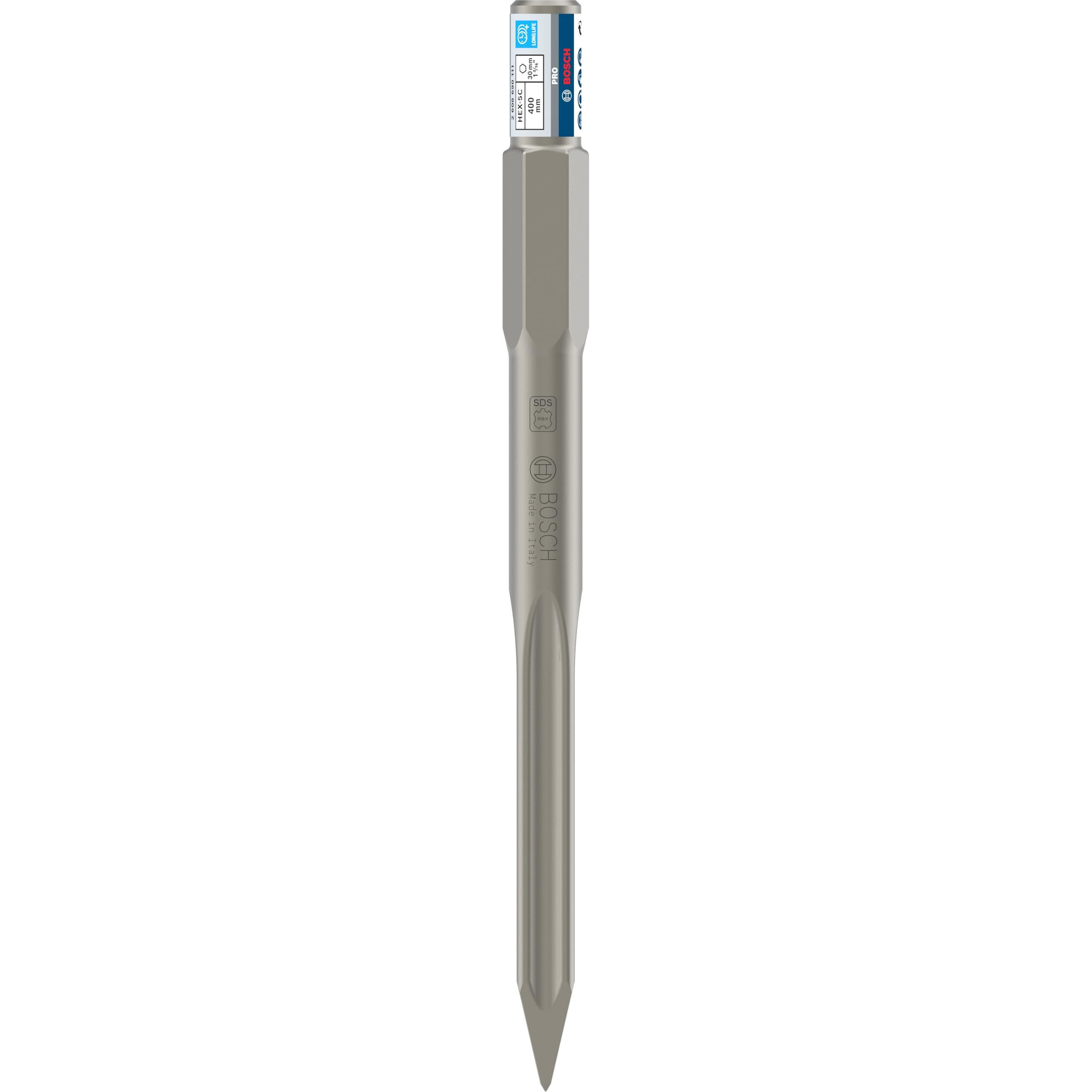 Bosch 2608690111 Self- Sharpening Pointed Chisel With 30 Mm Hex Shank Suitable For 16 Kg Hammer
