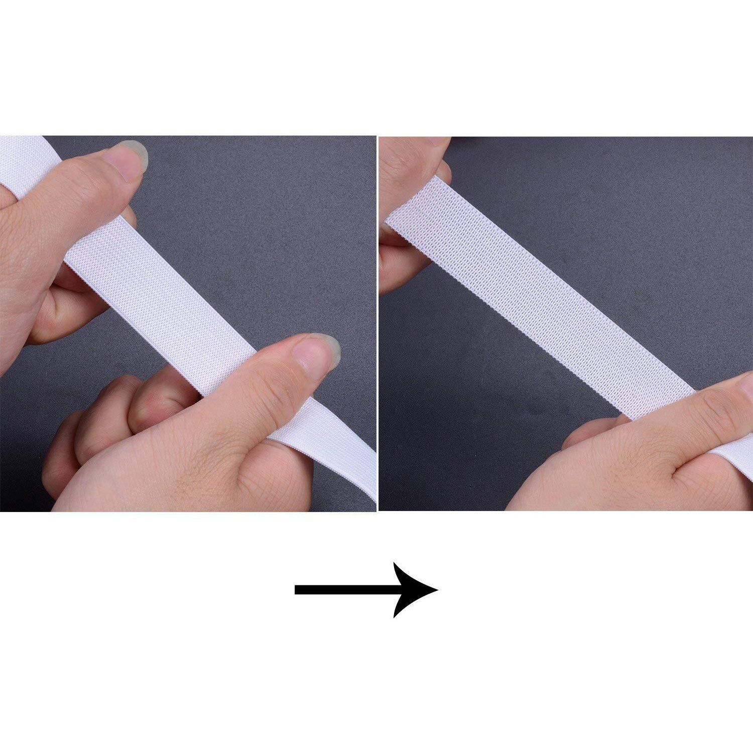 Aakriti Knitted Soft Crochet Elastic For Sewing Ideal For Tailoring, Fashion Designing, Boutique, Stitching Pack Of 25 Meters (White, 1 Inch)