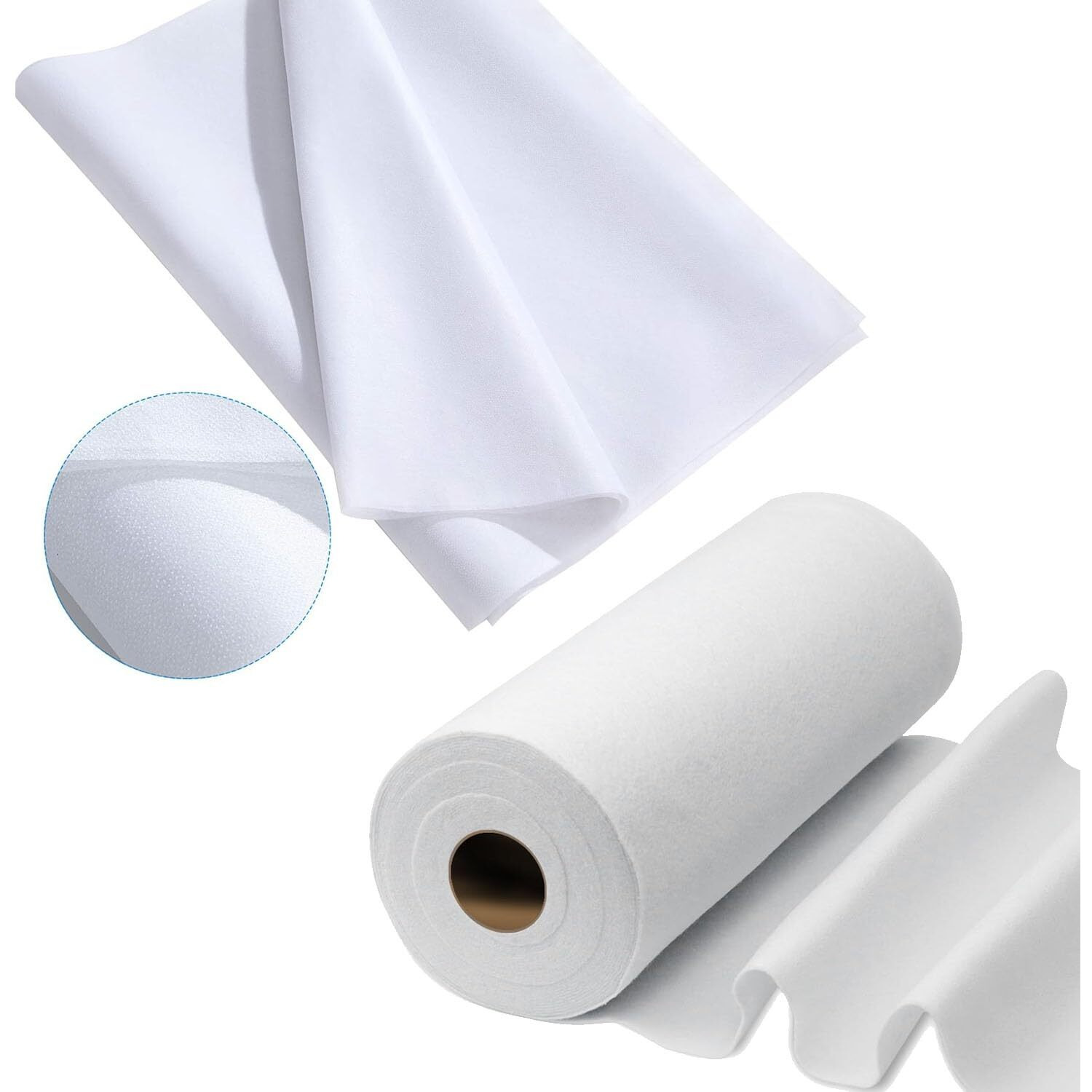 Jainsons Soft Fusible Interfacing Microdot Non Woven For Collar Pasting, Tailoring, Finishing Necklines 100 Meter (White)