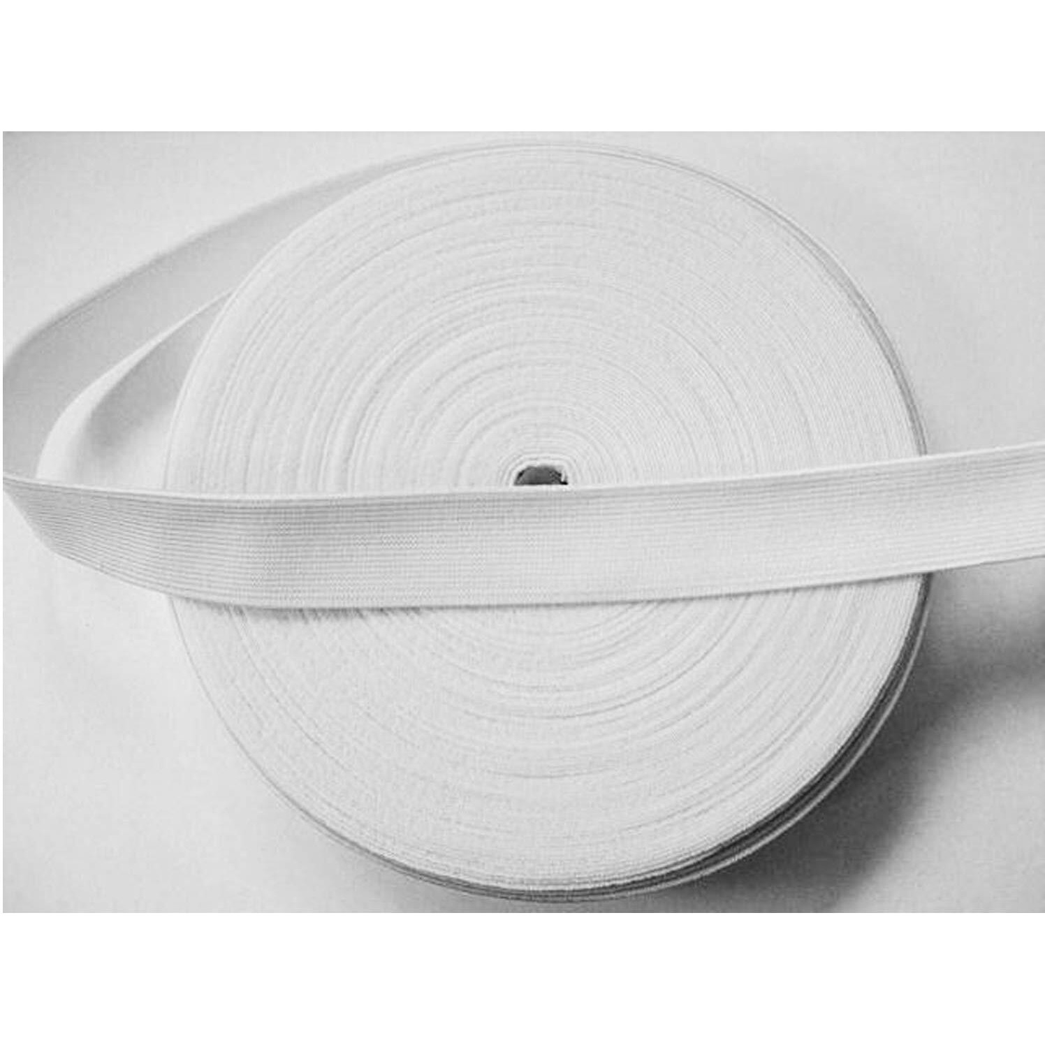 Aakriti Braided Elastic Band White Elastic (25 Meters, 1.5 Inch) Cord Heavy Stretch High Elasticity Woven Elastic Band, Ideal For Tailoring/Sewing, Fashion Designing, Boutique, Stitching
