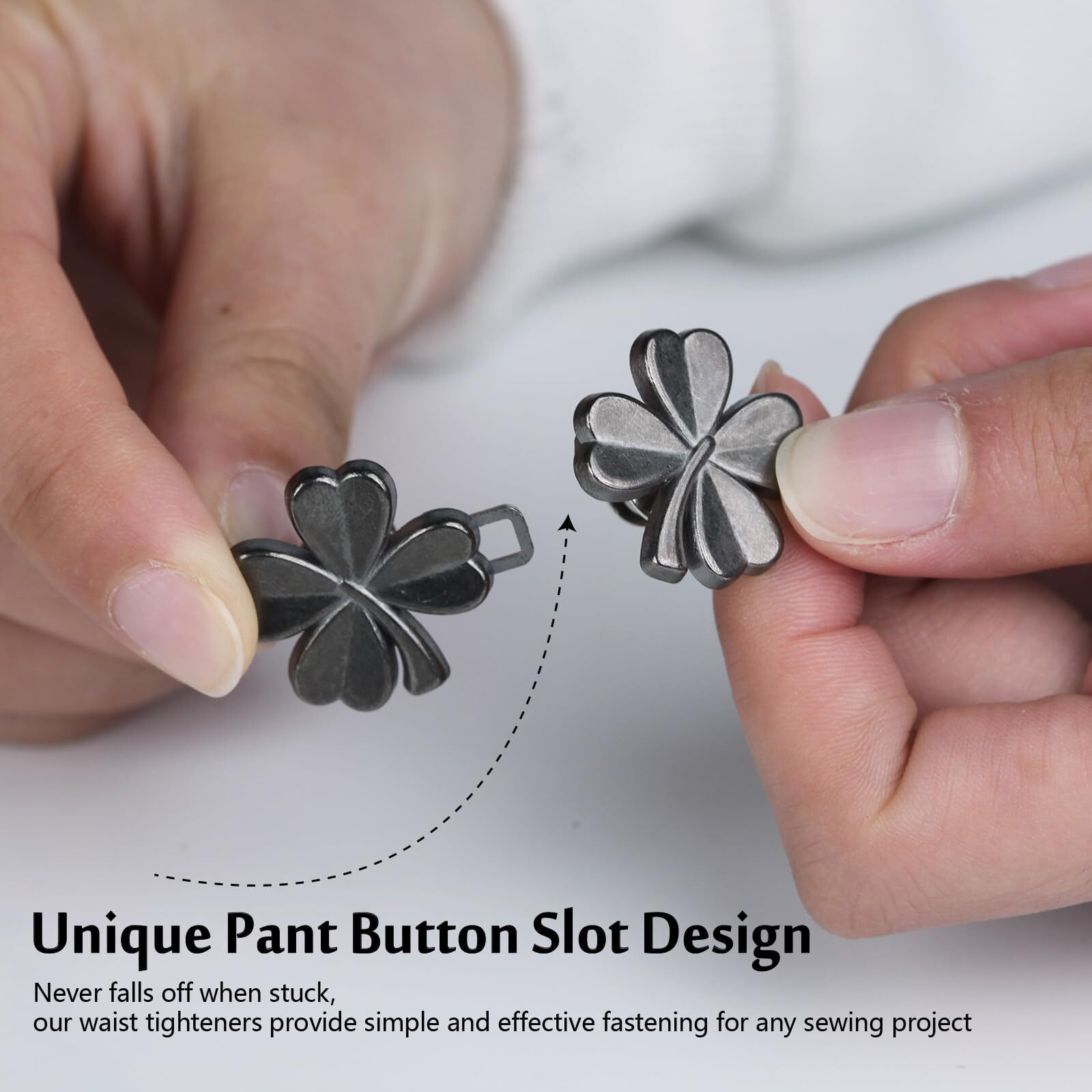 Dianzhu 4 Set Pant Tightener - Adjustable Jeans Button Pin To Tighten Waist - No Sew, Detachable