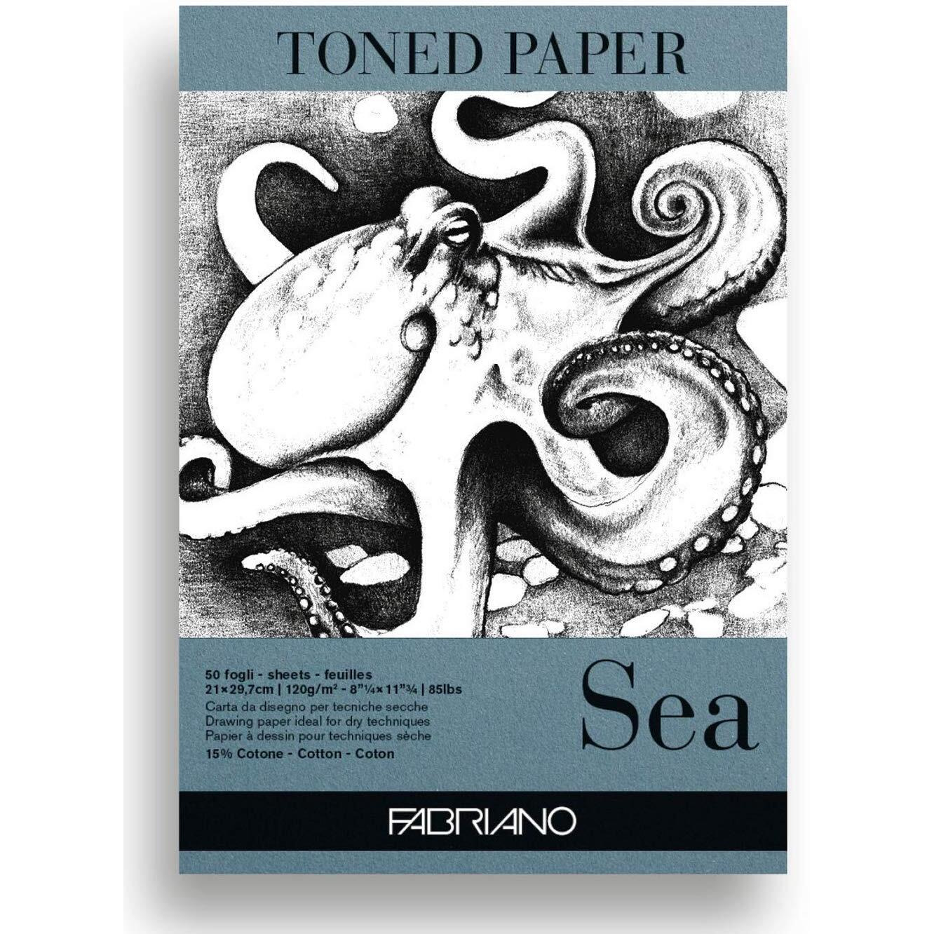 Fabriano Toned Paper Pad Sea, Size - A3, 120 Gsm (Contains- 50 Sheets)