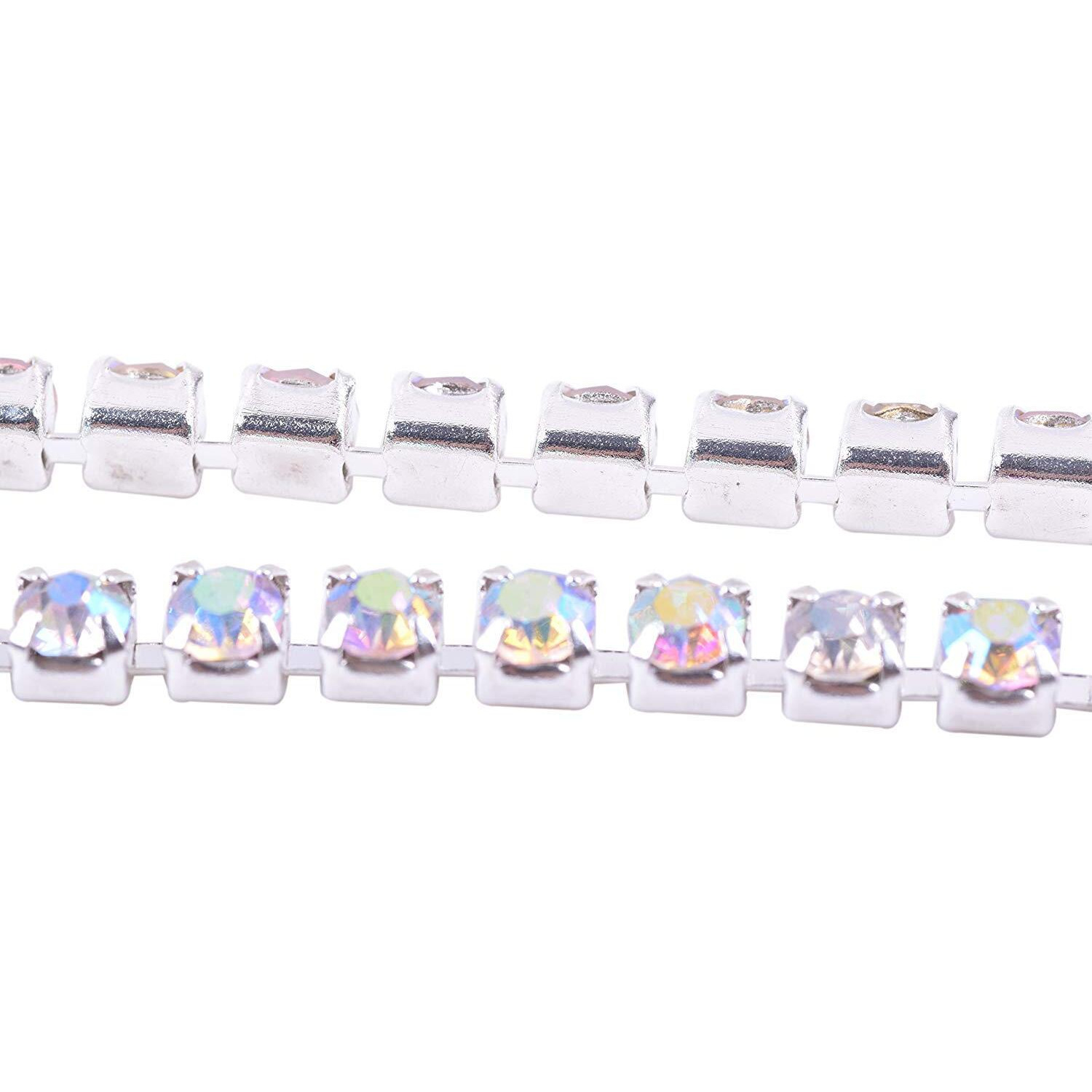 Diy Crafts Design No  4, 20 Yards Crystal Rhinestone, Crystal Rhinestone Close Chain Trimming Claw Chain Jewelry(Design No  4, 20 Yards Crystal Rhinestone)
