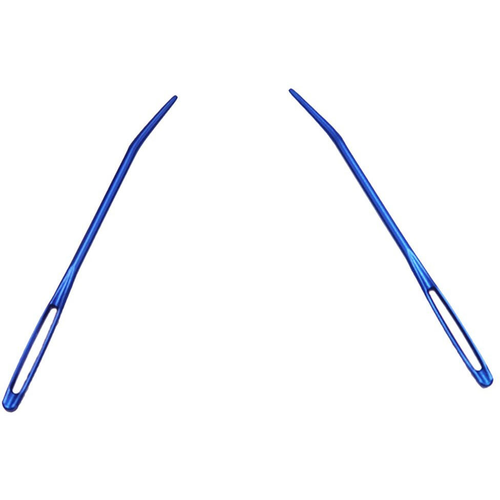 Phenovo 2 Pieces Aluminium Alloy Large-Eye Blent Needles Yarn Knitting Tapestry Needles