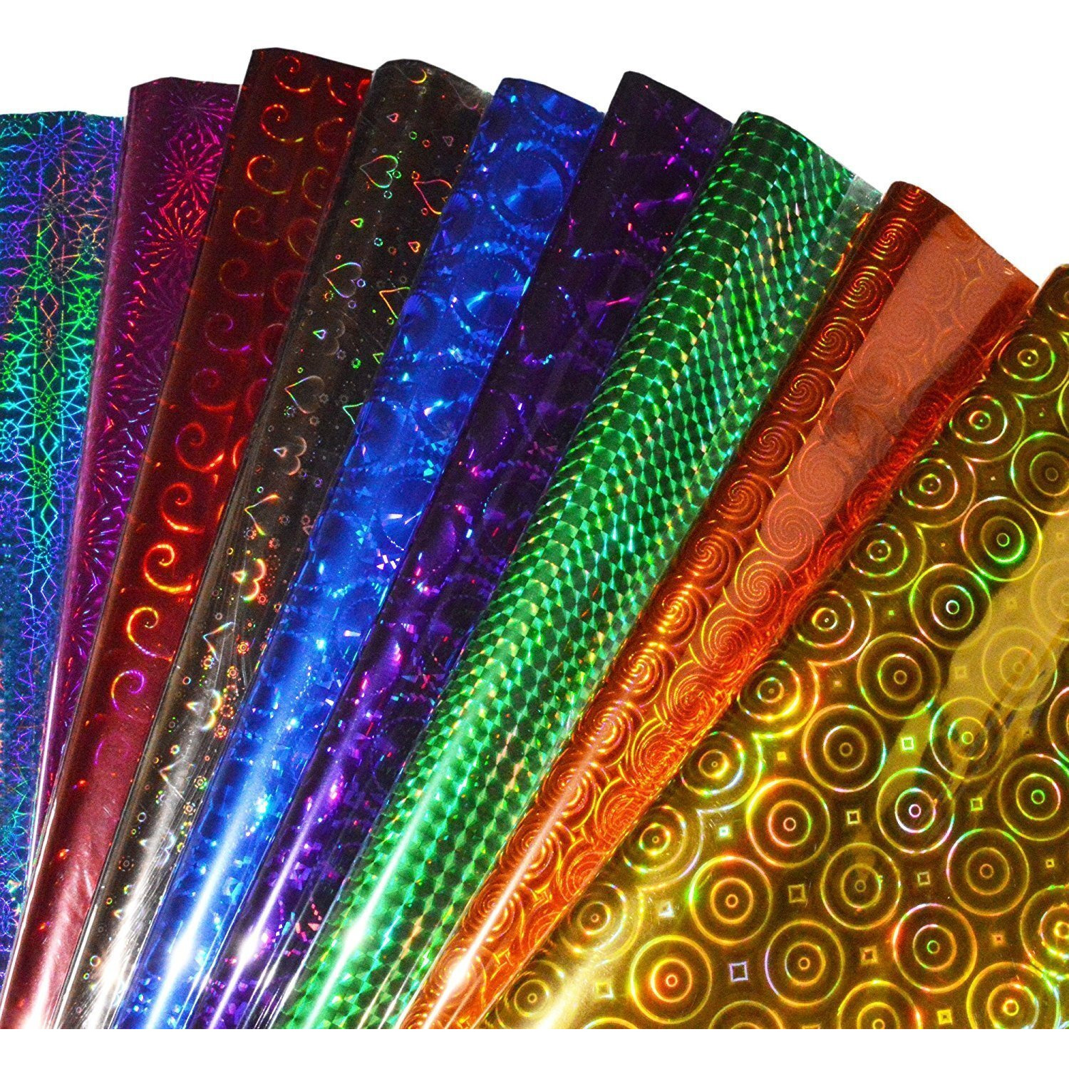 Hookcart Plastic Holographic Metallic Gift Paper Wrapping Sheets Gift Wrapping Paper Roll 70Cm X 50Cm 25-Sheets (Multicolour)