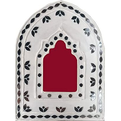 The Brown Box-Lippan Art Wall Decor,Jharokha Wall Decor,Handicraft Items For Home Decor,Handicraft Gifts,Handmade,Traditional Decoration,Festival Decor,Housewarming Gift,Antique Decor (Leaf, Red)