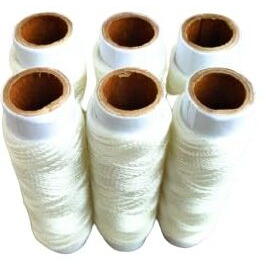 Hookcart Nylon Yarn Thread For Beading Jewellery And Craft Making, White, Pack Of 6, Each Roll 200 Mtr