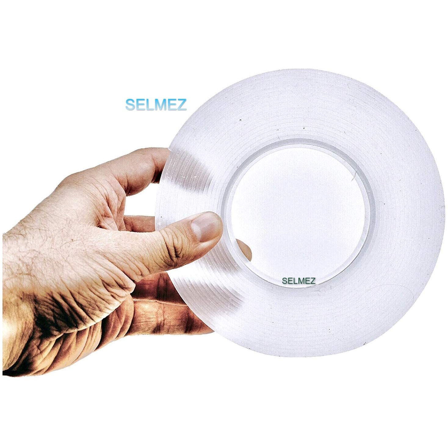 Selmez Reusable And Washable Double Sided Adhesive Silicon Tape With Multi-Functional Anti-Slip Double Sided Sticky Strips, Gel Tape Roll Wall Stickers - 3 Meter