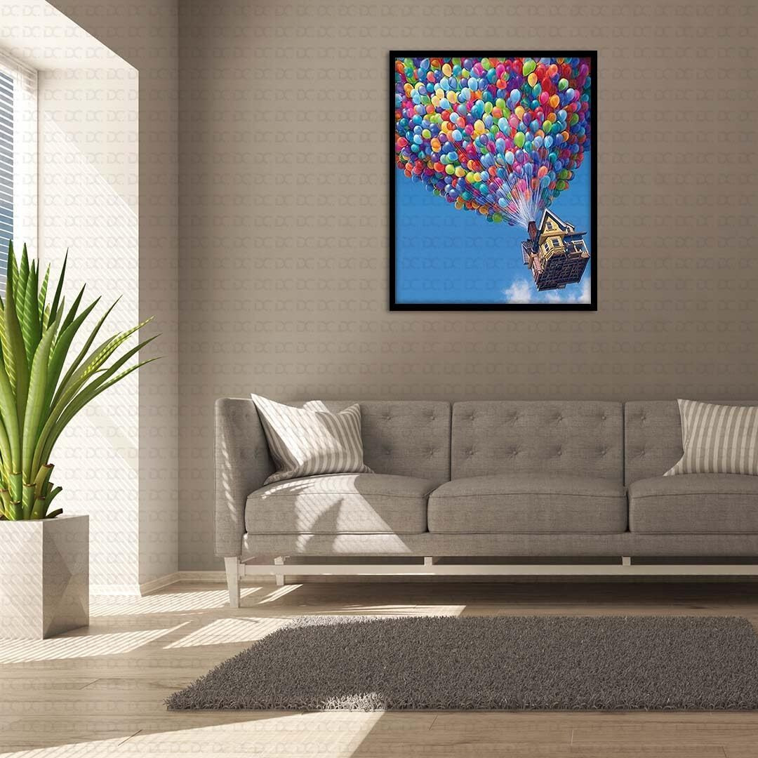 5D Diamond Painting By Number Kits For Adults, Hot Air Balloon Scenery Diymood Painting Paint With Diamonds Arts Full Drill Canvas For Home Wall Decor 40X40Cm(16X16Inch)