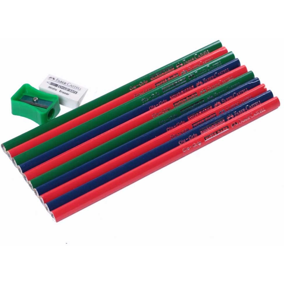 Faber-Castell Ole Grip Super Dark Pencils-Pack Of 10|Blue