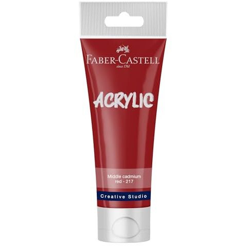 Faber-Castell Creative Studio Acrylic Tube120Ml-Middle Cadmium Red 217