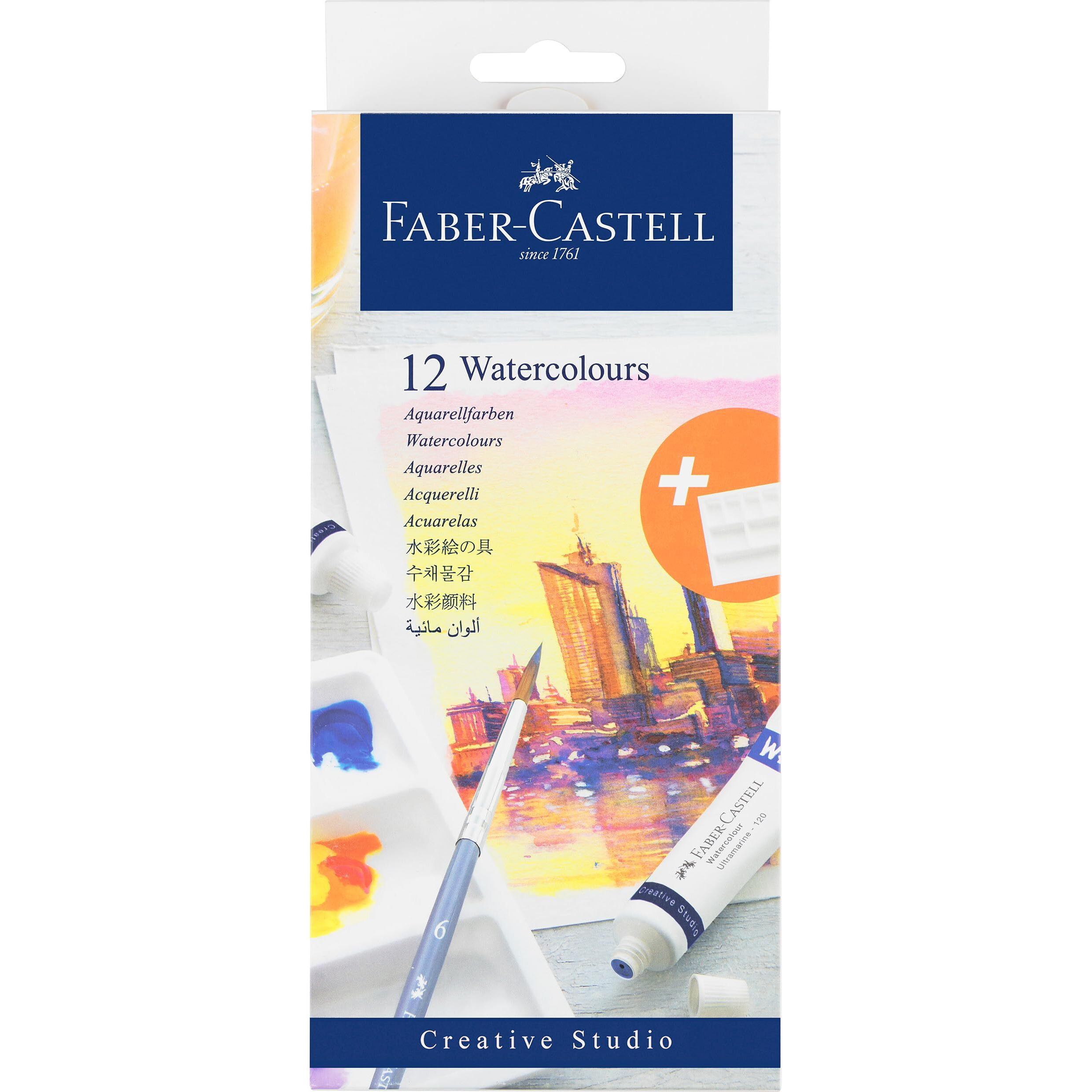 Faber-Castell Creative Studio Watercolours 9 Ml Set Of 12, Blue