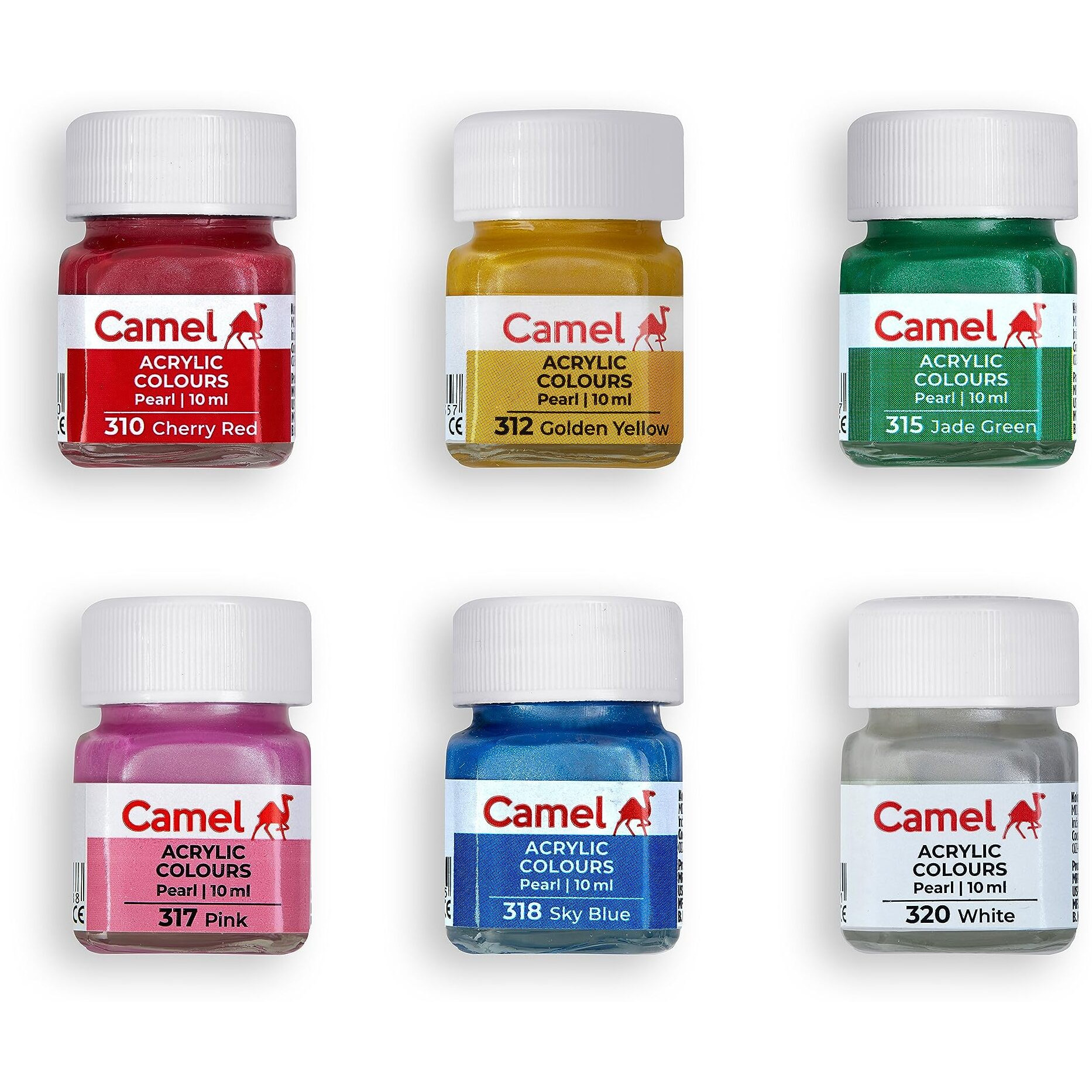 Camel Camlin Kokuyo Fabrica Acrylic Pearl Color - 10Ml Each, 6 Shades