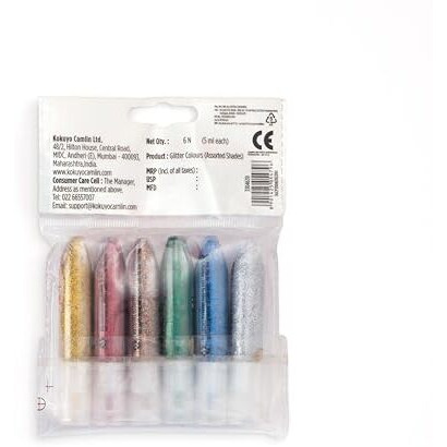 Camlin Camel Kokuyo Sparkle Color - 5Ml Each, 6 Shades, Assorted