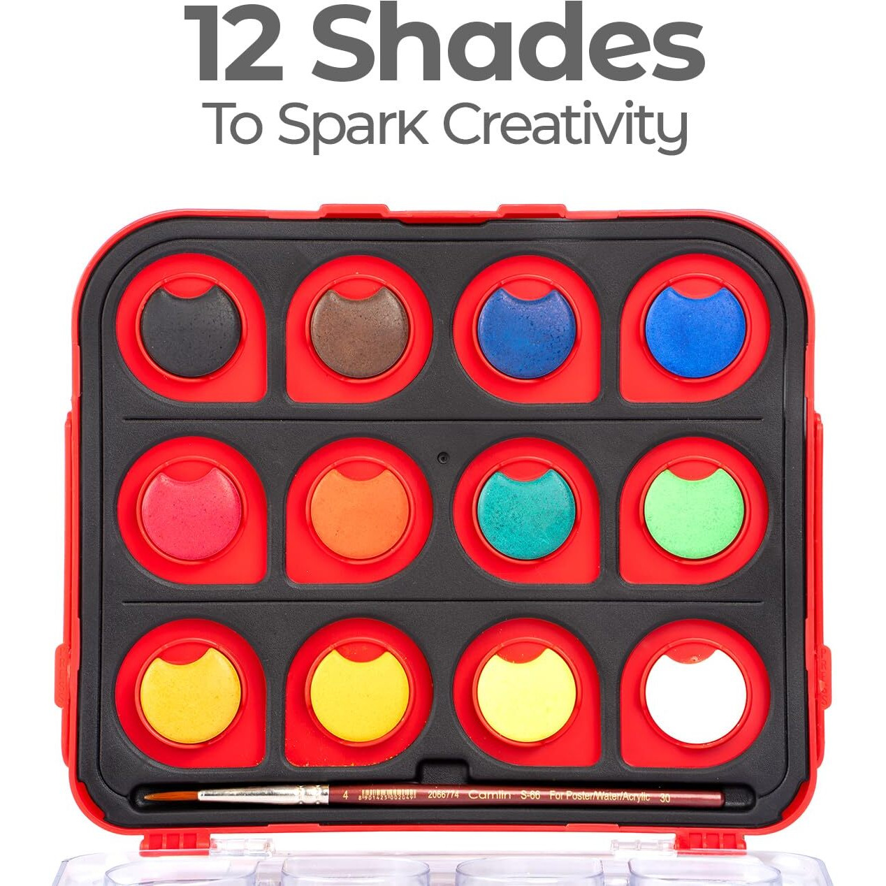 Camel Colorpad Watercolor Cake With Paint Brush | 12 Shade Set | Vibrant Colors | Portable Design For Outdoor Art & Competitions | Ideal For Students