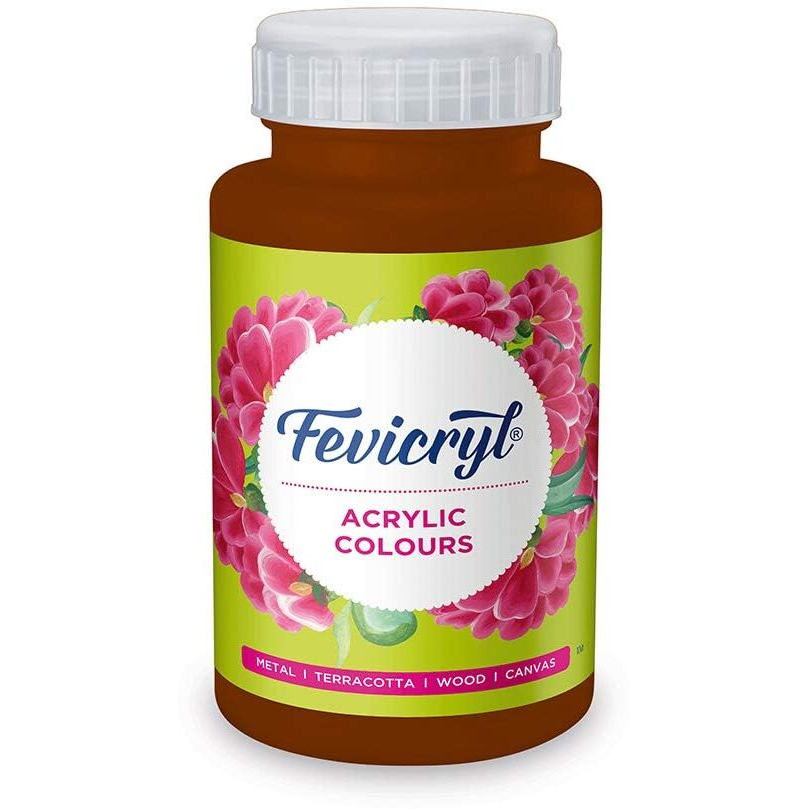 Fevicryl Acrylic Colour Burnt Sienna, 500Ml, Art And Craft Paint, Diy Paint, Rich Pigment, Non-Cracking Paint For Canvas, Wood, Leather, Earthenware, Metal | Ideal For Artists, Students, Hobbyists