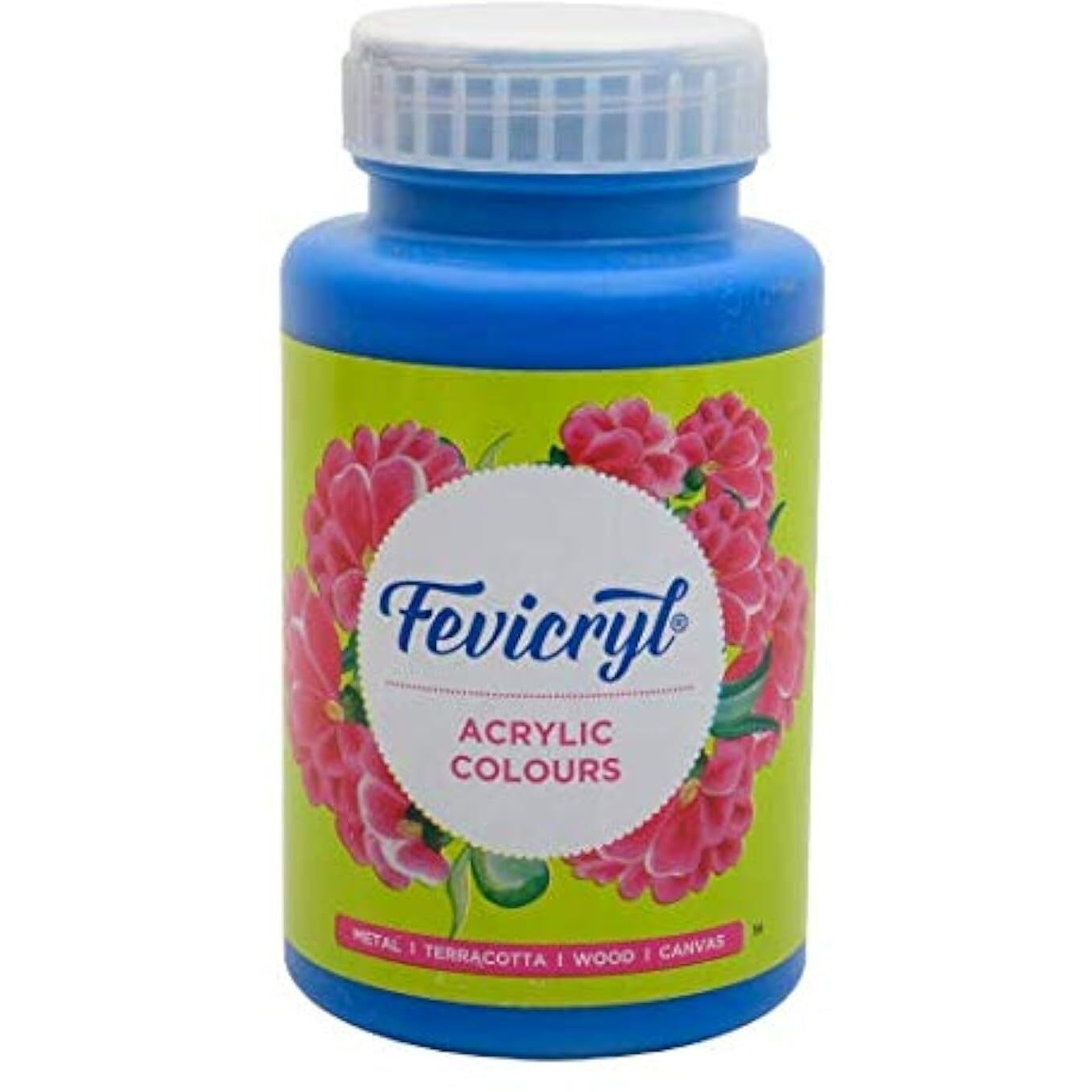 Fevicryl Acrylic Colour Cerulean Blue, 500Ml, Art And Craft, Diy Paint, Rich Pigment, Non-Cracking Paint For Canvas, Wood, Leather, Earthenware, Metal | Ideal For Artists, Students, Hobbyists