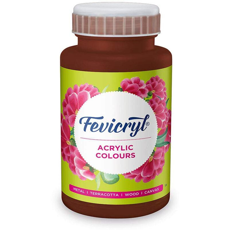 Fevicryl Acrylic Colour Dark Brown, 500Ml, Art And Craft Paint, Diy Paint, Rich Pigment, Non-Cracking Paint For Canvas, Wood, Leather, Earthenware, Metal | Ideal For Artists, Students, Hobbyists