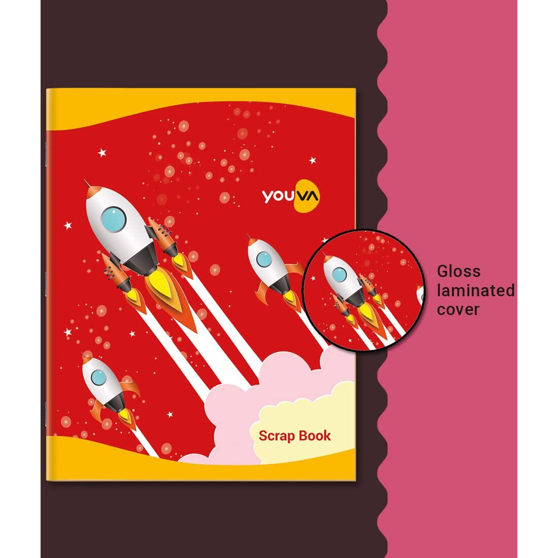 Youva Navneet | Scrap Book For Kids And Students | Soft Bound | 22Cm X 28Cm | Plain Colourful Paper Inside | 32 Pages | Pack Of 3