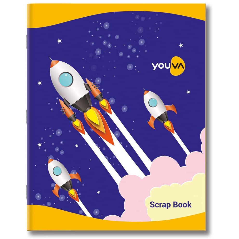 Navneet Youva | Scrap Book For Kids And Students | Soft Bound | 22Cm X 28Cm | Plain Colourful Paper Inside | 64 Pages