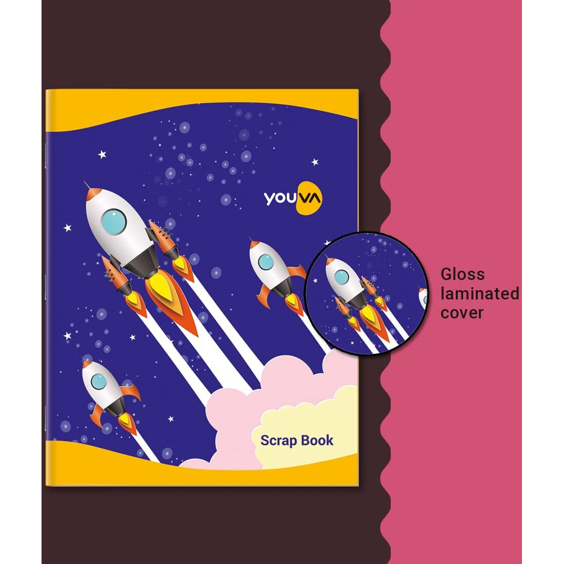 Navneet Youva | Scrap Book For Kids And Students | Soft Bound | 22Cm X 28Cm | Plain Colourful Paper Inside | 64 Pages