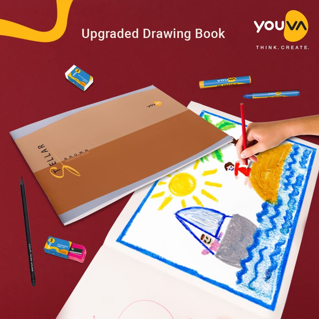 Navneet Youva | Stellar Brown Drawing Book For Students And Budding Artists | Big Size  27.5 Cm X 34.7 Cm | 36 Pages| Pack Of 2