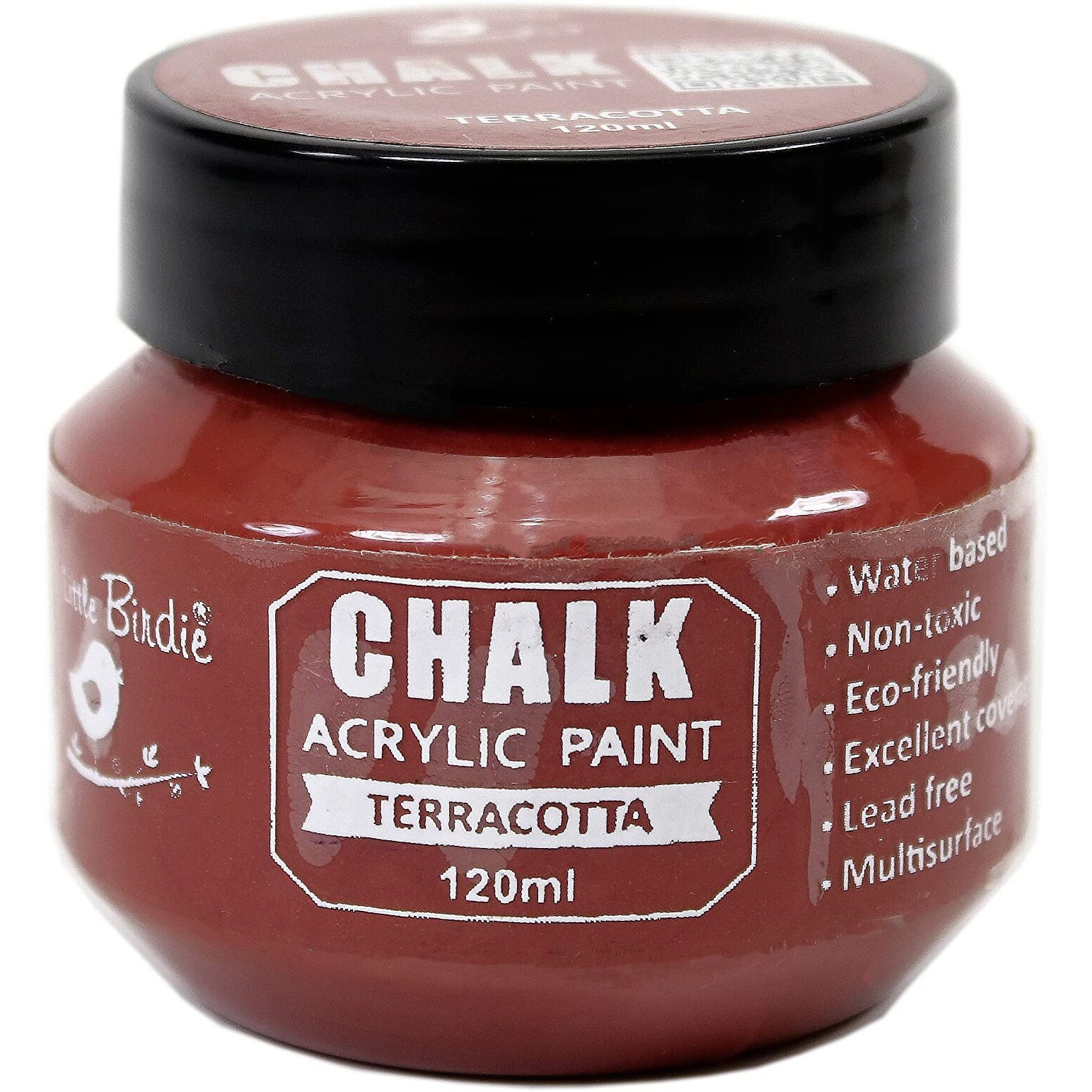 Little Birdie Home Decor Chalk Paint - Terracotta 120Ml | Chalk Paint For Canvas, Wood Furniture, Wall, Home Decor, Glass, Terracotta Pots | Multi Surface Paint