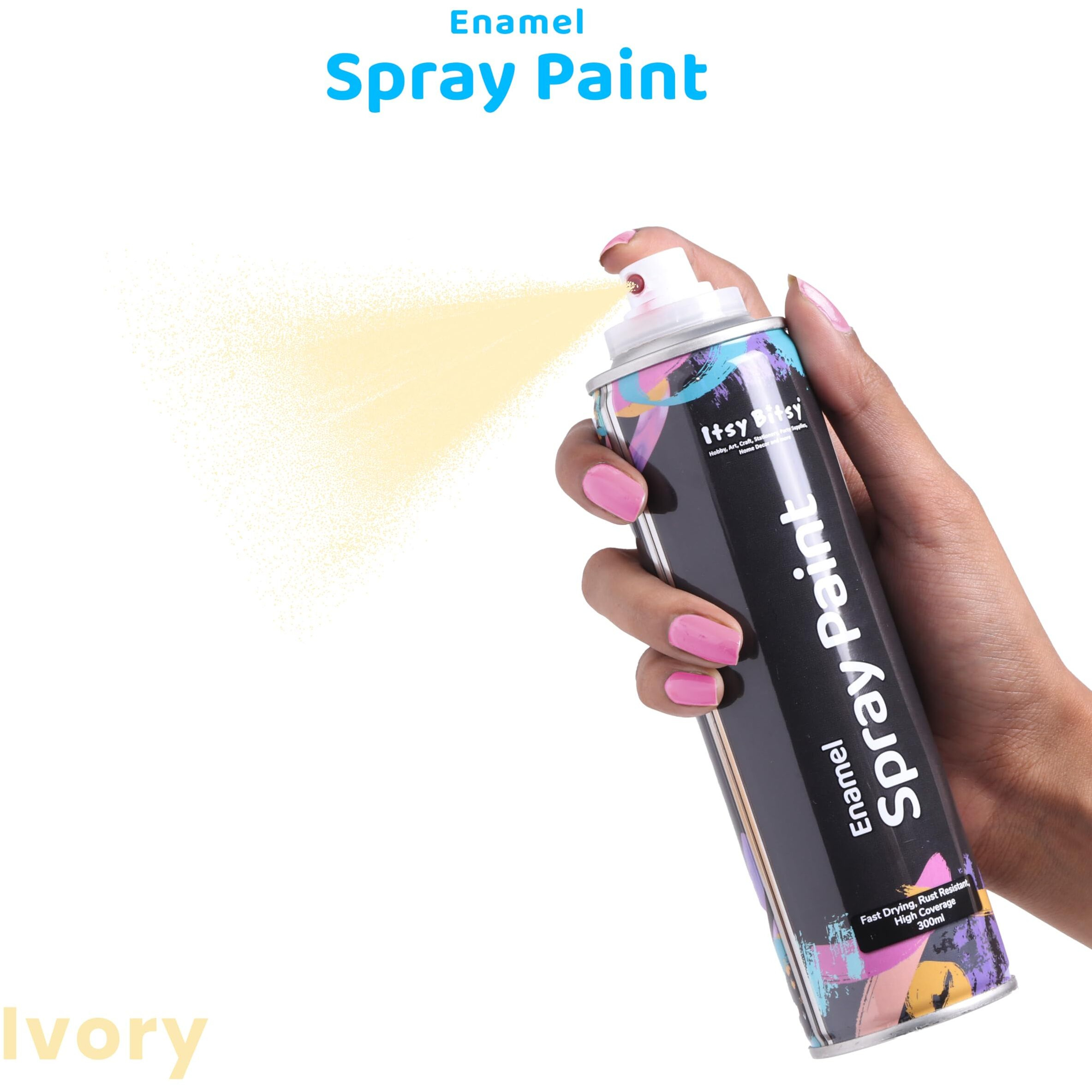 Little Birdie Itsy Bitsy Spray Paint Ivory - 300Ml|Spray Paint For Metal, Wood, Plastic, Wall|Quick Drying Spray Paint (Multicolor)