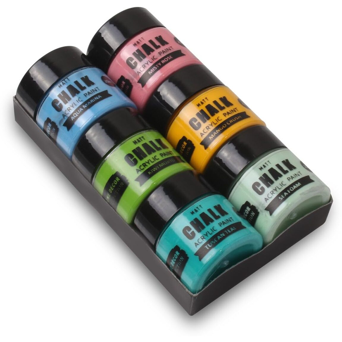 Little Birdie Home Decor Chalk Paint - 6Pcs X 20Ml 1 Kit (Colour Fusion) | Chalk Paint For Canvas, Wood Furniture, Wall, Home Decor, Glass, Terracotta Pots | Multi Surface Paint