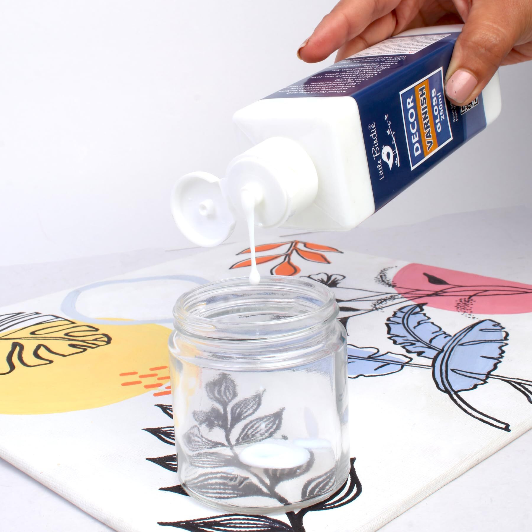 Little Birdie Decor Varnish Gloss 250Ml | For Durable Gloss Finish To Canvas, Wooden Surfaces, Mdf, Oil And Acrylic Paintings, Glass, Metal, Terracotta And More | Water Based & Fast Drying