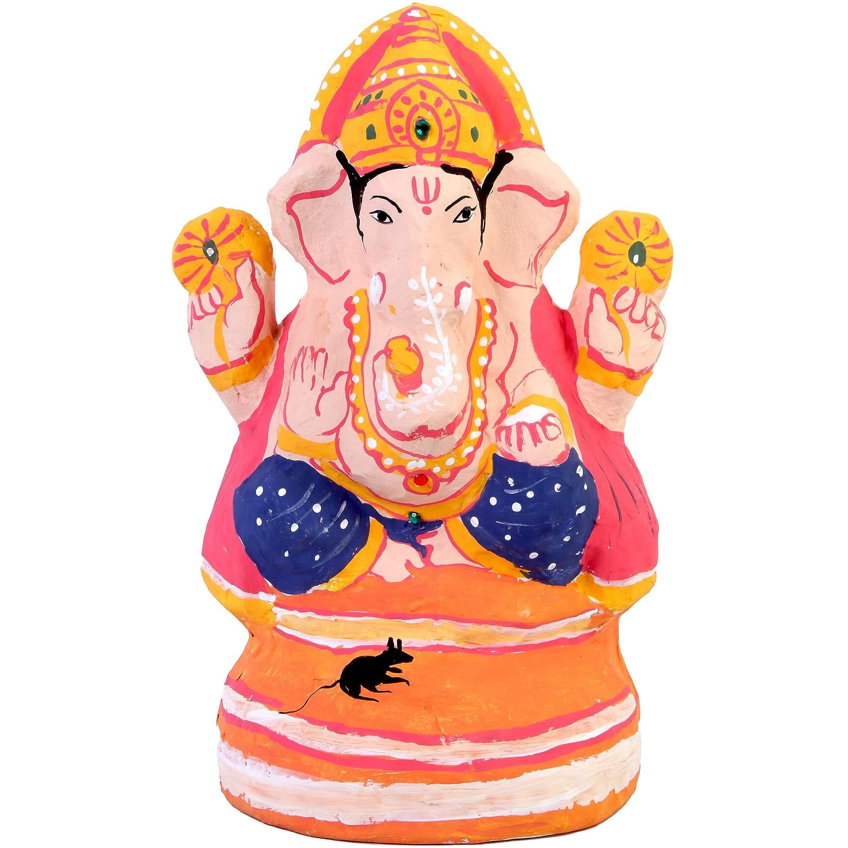 Little Birdie Ganesha Diy Craft Kit|Paint & Decorate Your Own Ganesha/Ganpati|Paper Mache Ganesha Kit For Home & Office Temple Decor|Gifts For Ganesh Chaturthi,Diwali-9 X 6Inch (Orange)