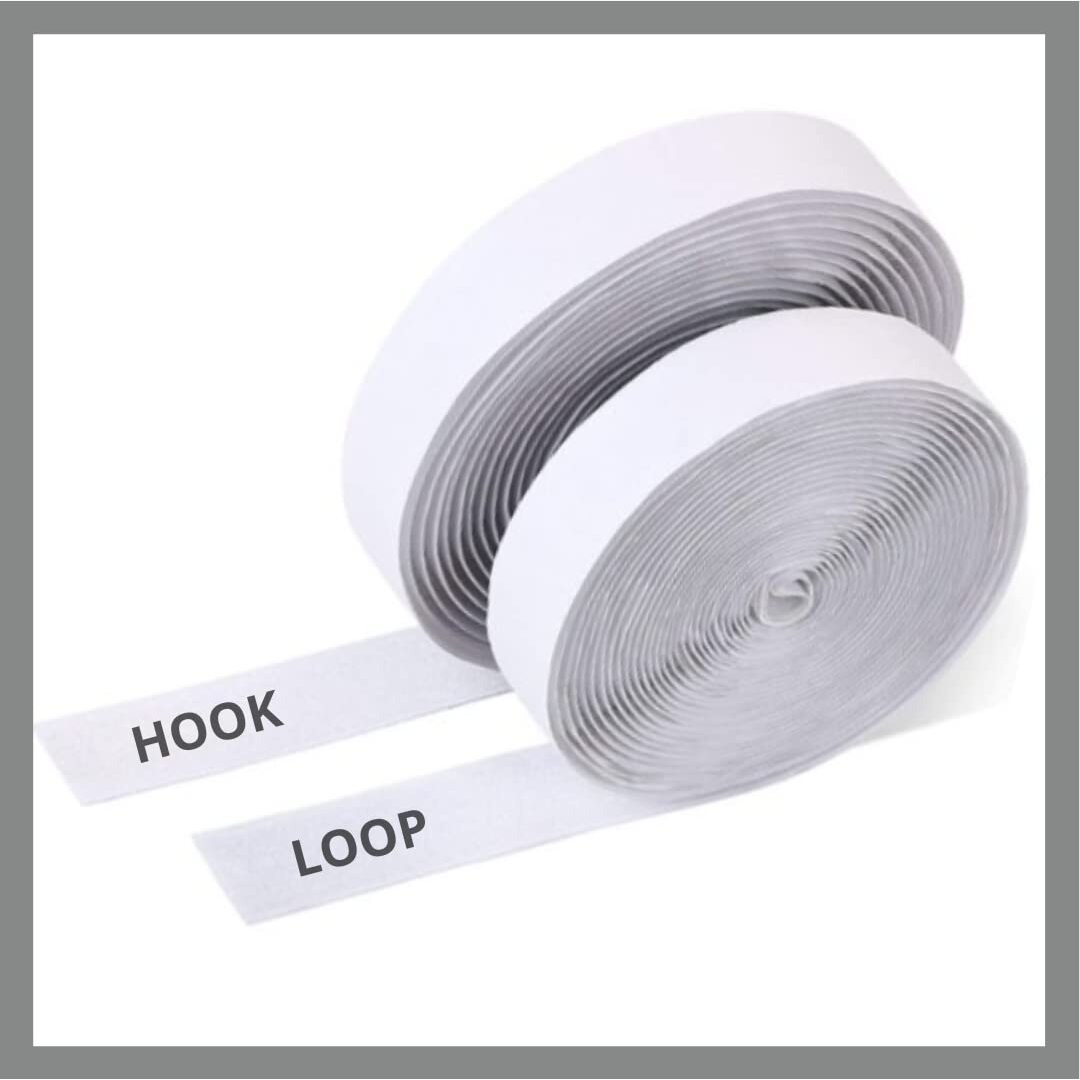 Armorx Self Adhesive Fastener Hook & Loop Multi-Functional Mounting Stick-On Tape - White - 25 Feet