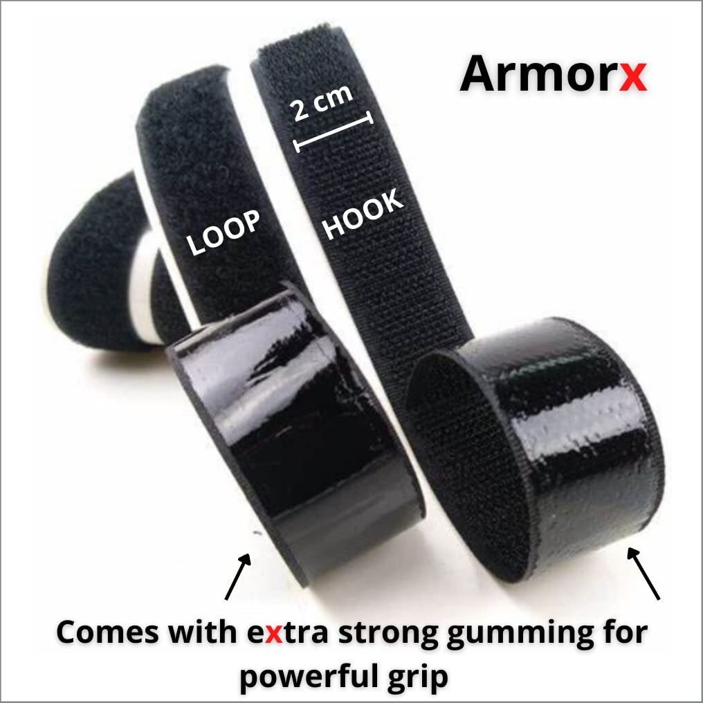 Armorx Self Adhesive Fastener Hook & Loop Multi-Functional Mounting Stick-On Tape - White - 25 Feet