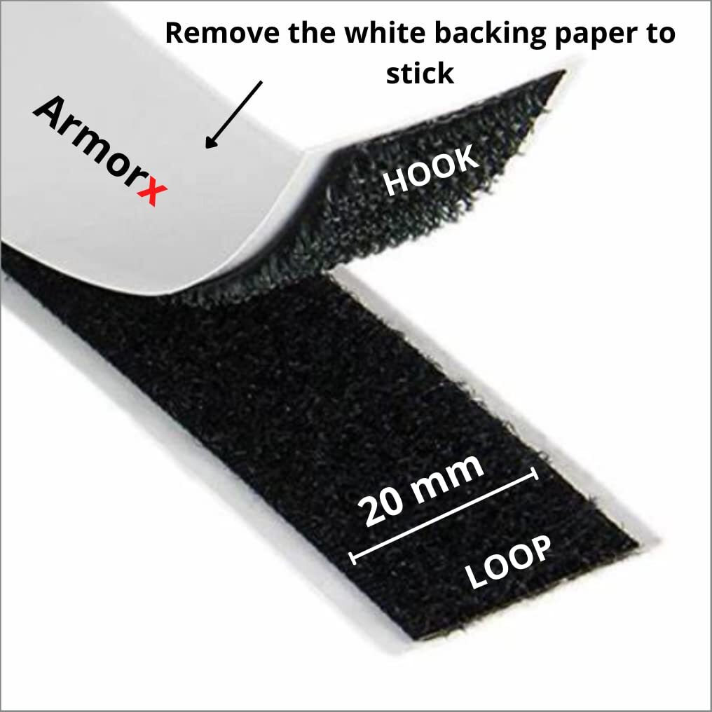 Armorx Self Adhesive Fastener Hook & Loop Multi-Functional Mounting Stick-On Tape - White - 25 Feet