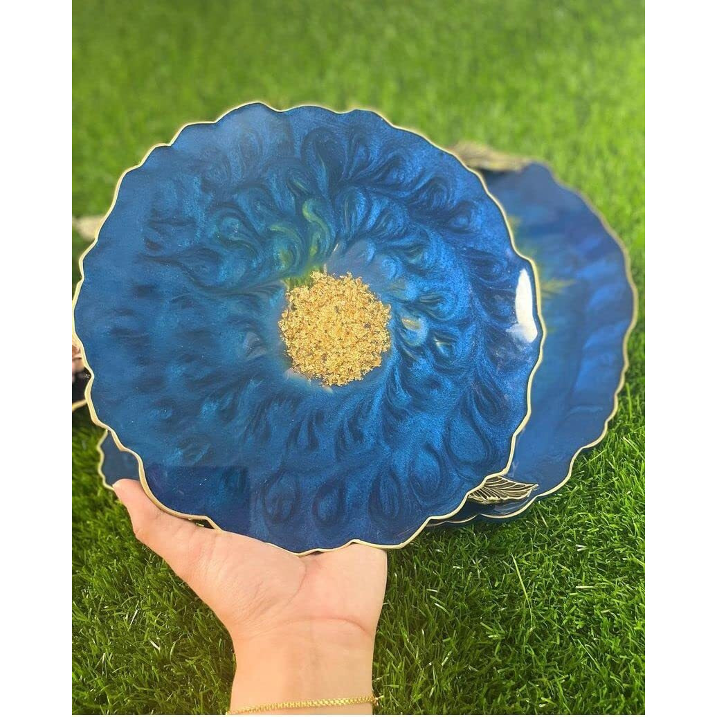 Schubert Silicone Resin Tray Mold, Round Dish Mold Serving Tray With Zig Zag Edge, Circle Plate Epoxy Resin Casting Mold For Diy Faux Agate Tray, 8 Inch - 6Mm Deep-1Pc