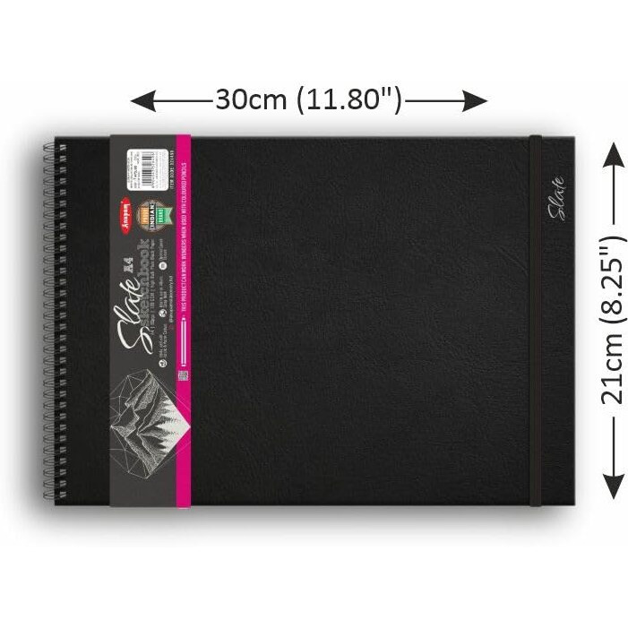 Anupam Slate Sketch Book A4 Spiral Bound Drawing Book Acid Free Paper 140 Gsm For Artists, Professional (40 Sheets, 80 Pages)