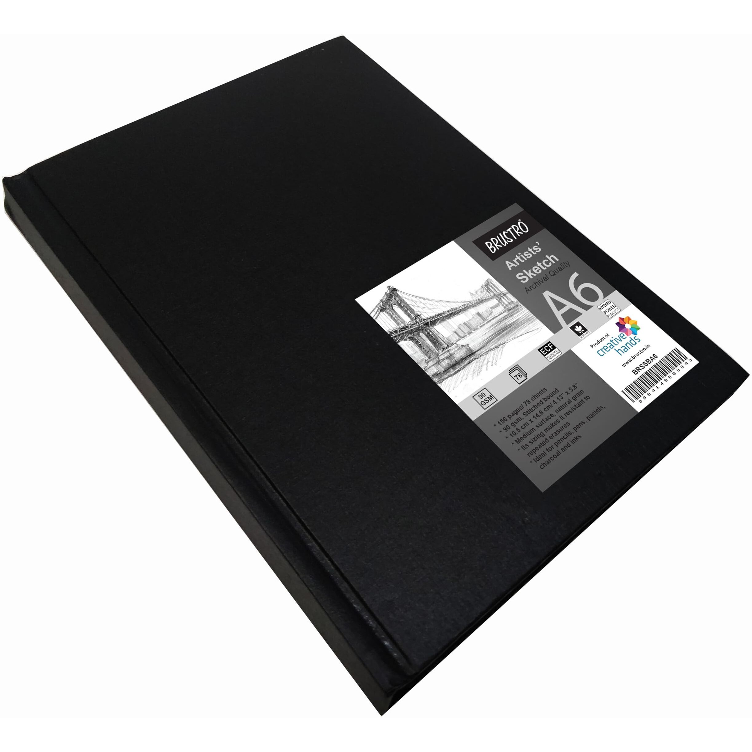Brustro Artists Sketch Book A6 Size Stitched Bound 156 Pages 90 Gsm (Acid Free)