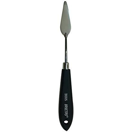 Brustro Artists Palette Painting Knife No. 3005 | Wooden Handle, Stainless Steel Blade | Ideal For Gesso, Acrylic Paint, Modeling Paste, Mixing, Spreading, Scumbling.