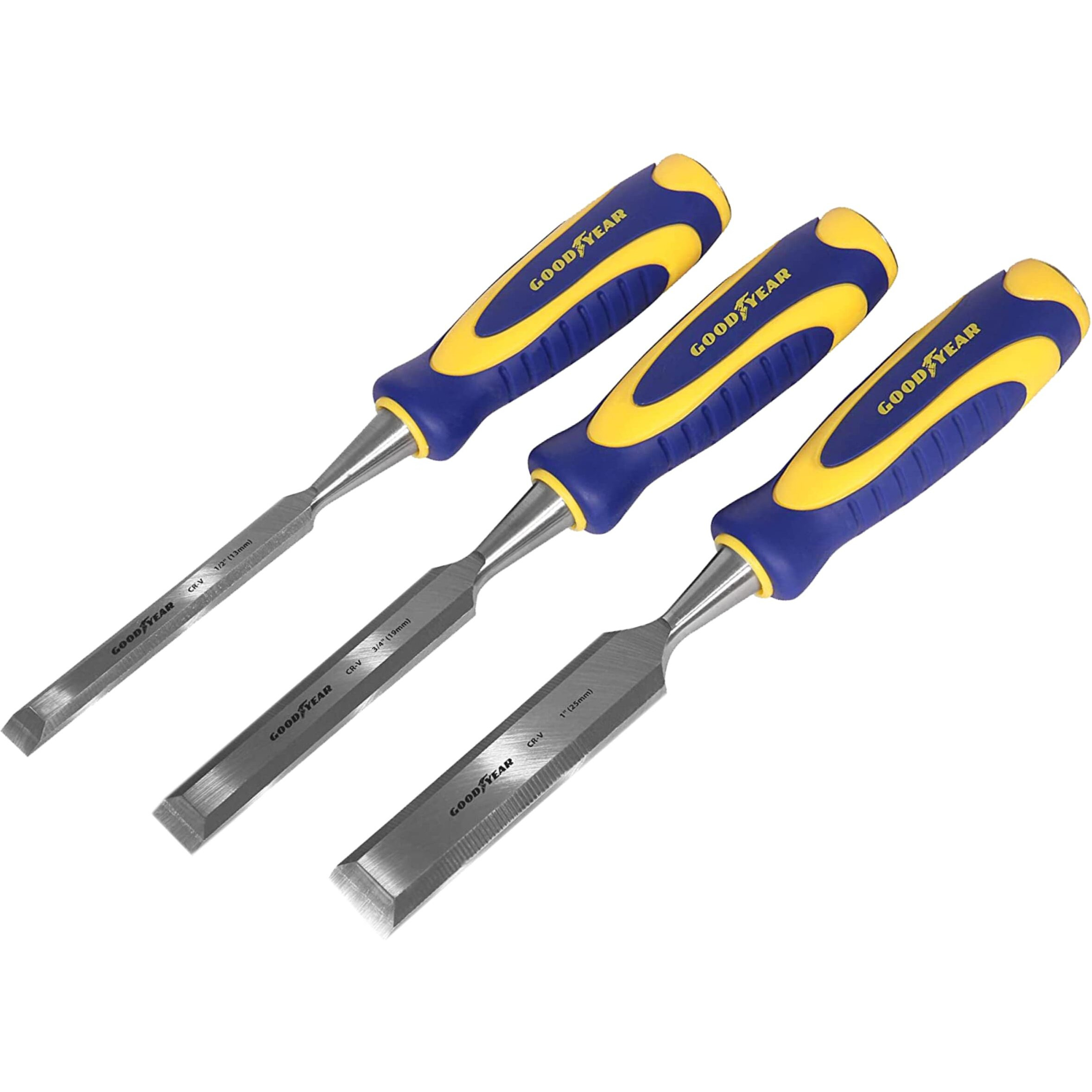 Goodyear 3Pcs Wood Chisel Set With Striking Head And Very Comfortable Grip
