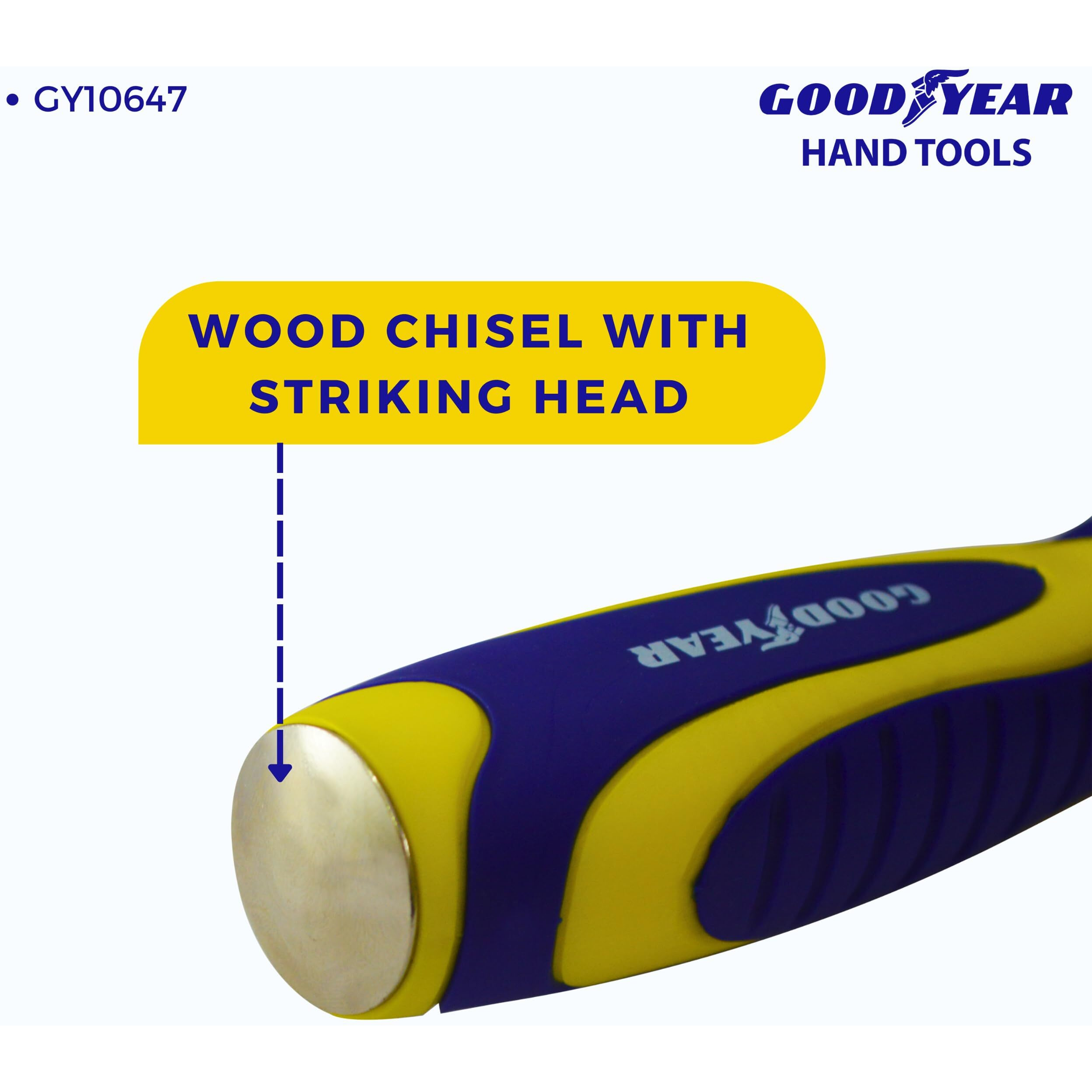 Goodyear 3Pcs Wood Chisel Set With Striking Head And Very Comfortable Grip