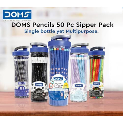 Doms Fusion Pencil 50 Pcs Pencil Sipper, Ink Black
