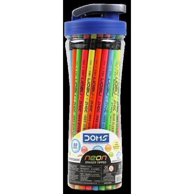 Doms Neon R/T Pencil 50 Pcs Pencil Sipper, Grey