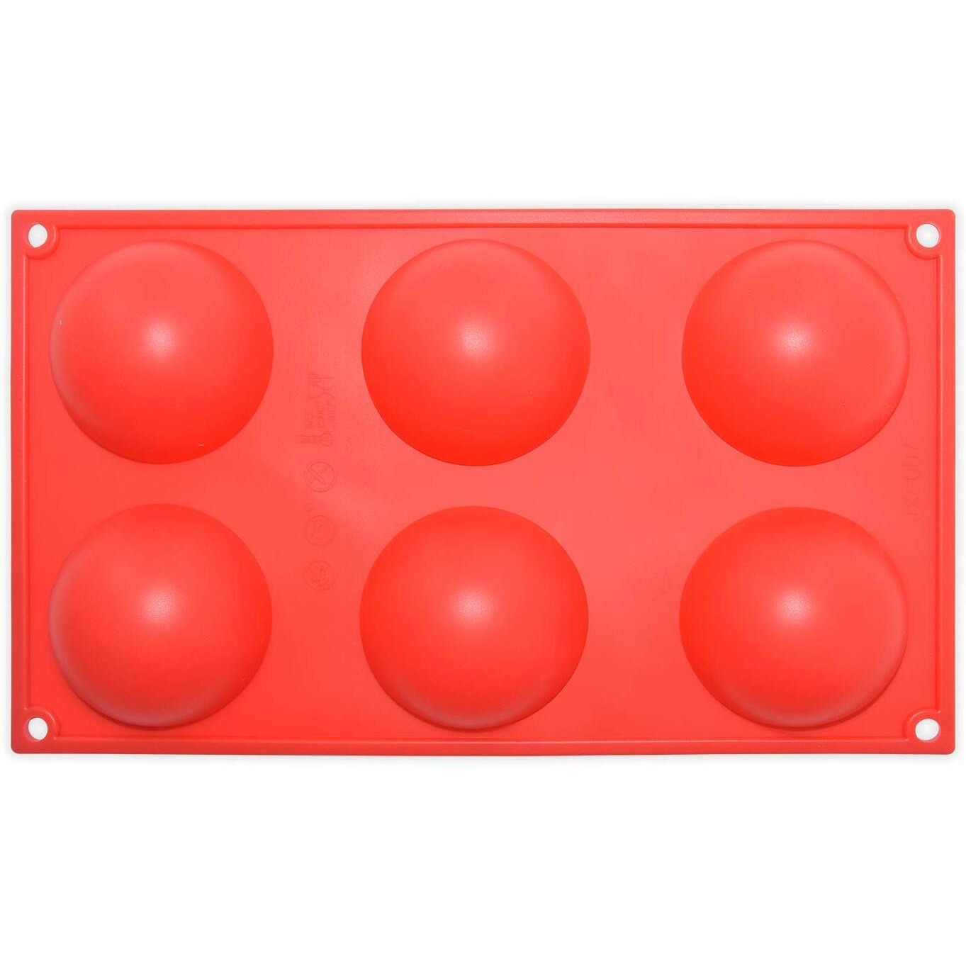 Folca 1 Pc 6 Cavity Round Silicone Mould For Handmade Soap, Cake, Jelly, Pudding, Chocolate, Dessert Etc (6 Pcs Round Mould)